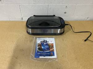 lot 337 image: Power XL Smokeless Electric Indoor Removable Grill and Griddle Plates, Nonstick Cooking Surfaces, Glass Lid