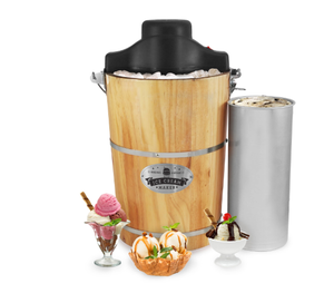 lot 60 image: Elite Gourmet Old Fashioned 6 Quart Vintage Wood Bucket Electric Ice Cream Maker Machine Appalachian