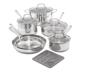 lot 61 image: The Cellar Stainless Steel 11-Pc. Cookware Set