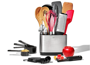 lot 100 image: OXO Good Grips Everyday Kitchen Utensils, 20 Piece Set, Silver