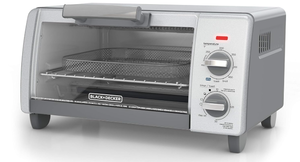 lot 112 image: BLACKDECKER Crisp N Bake Air Fry 4-Slice Toaster Oven, Gray