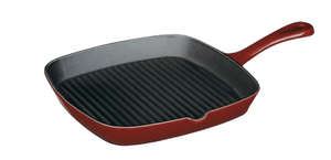 lot 114 image: Chefs Classic Enameled Cast Iron Cookware 9.25 Square Grill Pan