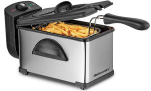 lot 115 image: Elite Gourmet EDF2100 Electric Immersion Deep Fryer Removable Basket Adjustable Temperature, Lid with Viewing Window and Odor Free Filter, 2 Quart