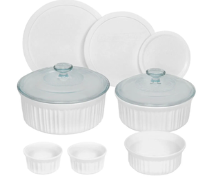 lot 121 image: CorningWare French White 10-piece Round Bakeware Set
