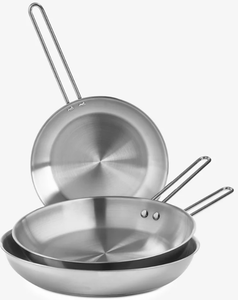 lot 123 image: Arch Studio Stainless Steel Frypans, Set of 3