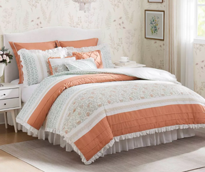 lot 133 image: 9pc Stella Printed Quilt Comforter Set
