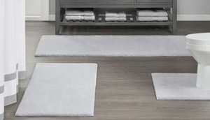 lot 143 image: Grey 20 x30 Home Essence Marshmallow Tufted Microfiber Solid Bath Rug