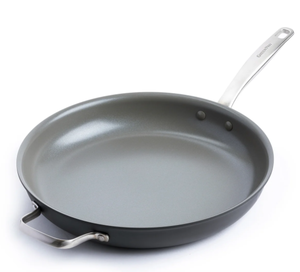 lot 158 image: GreenPan Premiere Hard Anodized Ceramic Nonstick Covered Fry Pan 13in