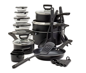 lot 81 image: Basic Essentials 32-Pc. Nonstick Aluminum Cookware Set