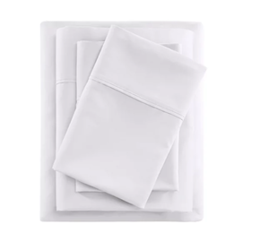 lot 343 image: Beautyrest Cooling 600 Thread Count Cotton Blend 4-Pc. Sheet Set, Queen, White