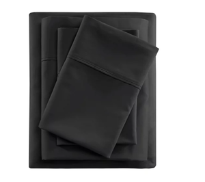 lot 344 image: Beautyrest Cooling 600 Thread Count Cotton Blend 4-Pc. Sheet Set, King, Black