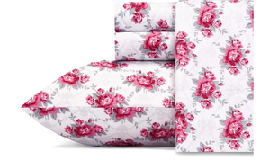 lot 364 image: Betsey Johnson - Queen Bed Sheets, Soft & Lightweight Bedding, Fade & Wrinkle Resistant (Skull Rose Trellis, Queen)