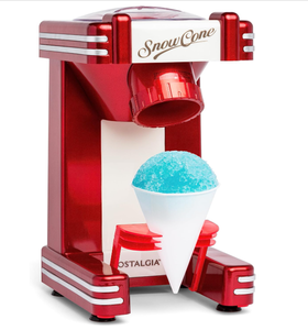 lot 384 image: Nostalgia Snow Cone Shaved Ice Machine - Makes 20 Icy Treats - Includes 1 Reusable Plastic Cup - Retro Red