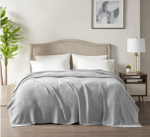 lot 422 image: INKIVY Bree Cable Knit Throw Blanket for - King - Grey