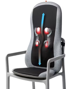 lot 7 image: Sharper Image Smartsense Shiatsu Realtouch Massaging Chair Pad with Extra Cushion, Soothing Heat, 4 Deep Kneading Gel Nodes