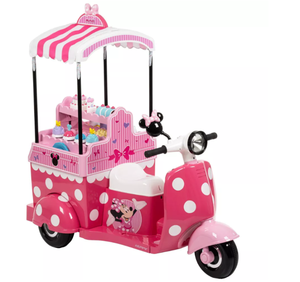 lot 12 image: Huffy Disney Minnie Mouse Bakery Cart Battery Ride-On - 6V - Age 3