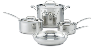 lot 15 image: 7PCS Cuisinart Chefs Classic Stainless Steel Cookware Set