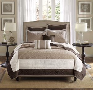 lot 26 image: 7PCS FullQueen Madison Park Attingham Reversible Quilt Set - All Season Breathable Coverlet