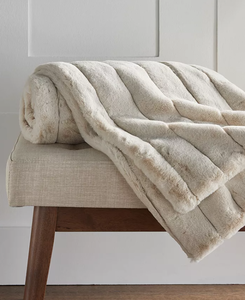 lot 74 image: Hotel Colection Channeled Faux Fur Throw, 90 x 96