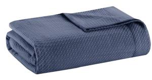 lot 245 image: King Size Madison Park 100% Egyptian Cotton Lightweight Summer Blanket, Breathable Waffle Knit Design