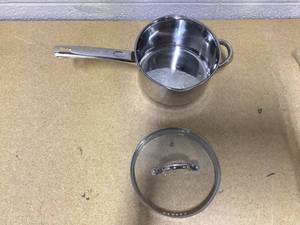 lot 449 image: Sedona Kitchen Pro Stainless Steel 3.5-Qt. Saucepan with Draining Lid