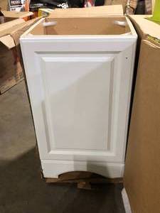 lot 22 image: Glacier Bay 19 in. Single Sink White Bath Vanity No Sink Customer Returns See Pictures
