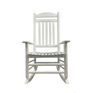 lot 46 image: Hampton Bay Patio White Wood Outdoor Rocking Chair  Customer Returns See Pictures