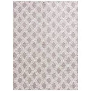 lot 47 image: StyleWell BeigeWhite 5 ft. x 7 ft. Trellis Area Rug Customer Returns See Pictures
