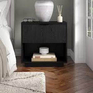 lot 48 image: Meyer&Cross Karten Black Grain 1 Drawer 23.63 in. W Nightstand Customer Returns See Pictures