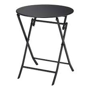 lot 50 image: StyleWell Black Round Metal Outdoor Bistro Folding Table  Customer Returns See Pictures