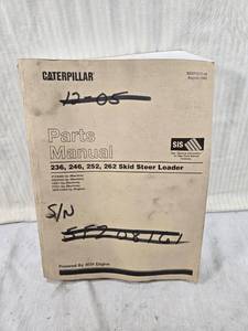 lot 115 image: Caterpillar 236 246 252 262 Skid Steer Loader Parts Manual
