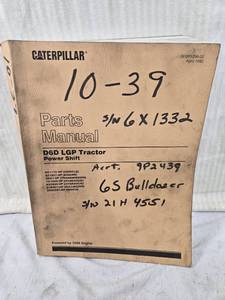 lot 118 image: Caterpillar D6D LGP Tractor Parts Manual