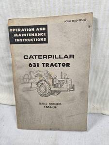 lot 153 image: Caterpillar 631 Tractor Operation and Maintenance Manual covering serial numbers 13G1 and up