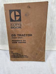 lot 177 image: Caterpillar D5 Tractor Parts Book covers serial numbers from 95J357 to 95J420 and from 96J3588 to 96J5261