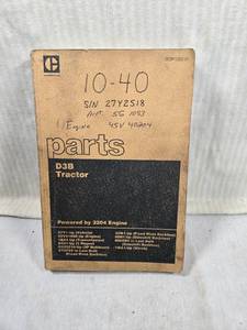 lot 179 image: Caterpillar D3B Tractor powered by a 3204 engine Parts Manual SEBP1231