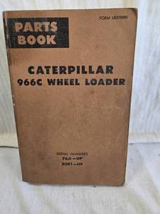 lot 189 image: Caterpillar 966C Wheel Loader Parts Book covering serial numbers 76J1 and 30K1 and up