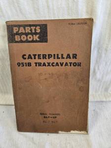 lot 193 image: Caterpillar 951B Traxcavator Parts Book covering serial numbers 86J1 and up