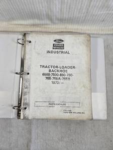 lot 259 image: Ford New Holland Tractor-Loader-Backhoe Parts Catalog models 6500, 7500, 650, 750, 755, 755A, and 755B