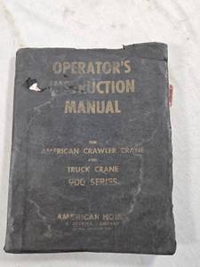 lot 296 image: American Hoist & Derrick Company Operators Instruction Manual for 900 Series Crawler Crane