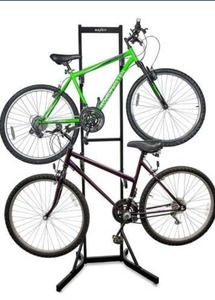lot 7 image: Durable Steel Bike Stand for Two Bicycles