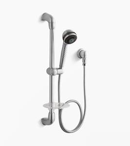 lot 93 image: Kohler 8520-G Brushed Chrome Hotel MasterShower Handshower Kit