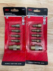lot 100 image: Lot of 2 - Milton - S215 S-215 14 NPT T Style Coupler and Plug Kit - 5 Piece