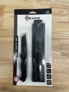 lot 115 image: REAPR 2 Piece TAC Tanto Knife Set Black (0721258)