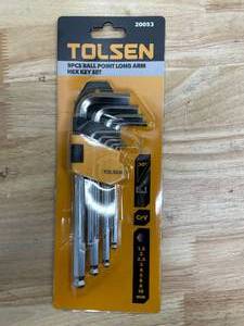 lot 127 image: Tolsen 9pcs Hex Ball Long Arm Set