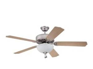 lot 189 image: Craftmade Ceiling Fan w44 in.Blade Span and Bowl Light Kit in Brushed Polished Nickel