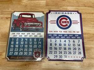 lot 199 image: Lot of 2 - Various Metal Wall Calendars with Magnets
