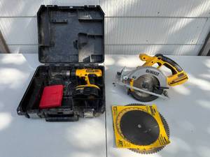 lot 9 image: DEWALT 18V Cordless Drill and Circular Saw Set with Accessories