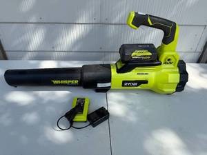 lot 11 image: Ryobi 40V Cordless Leaf Blower with Battery and Charger