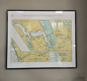 lot 68 image: Framed Nautical Chart of Okeechobee Waterway