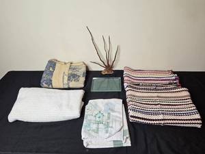lot 88 image: Collection of Home Textiles and Decorative Driftwood